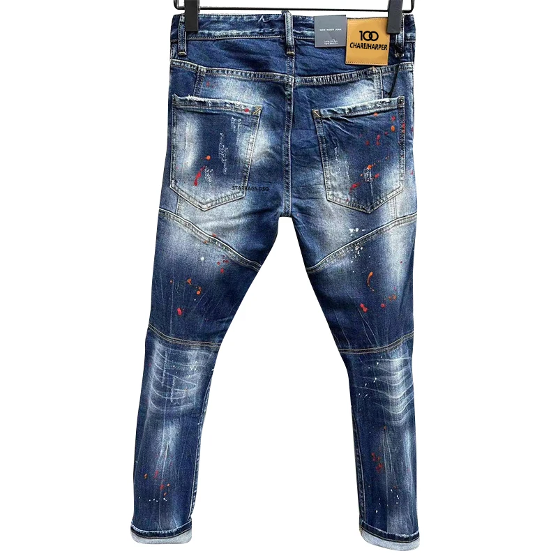 Обтягивающие джинсы с рисунком