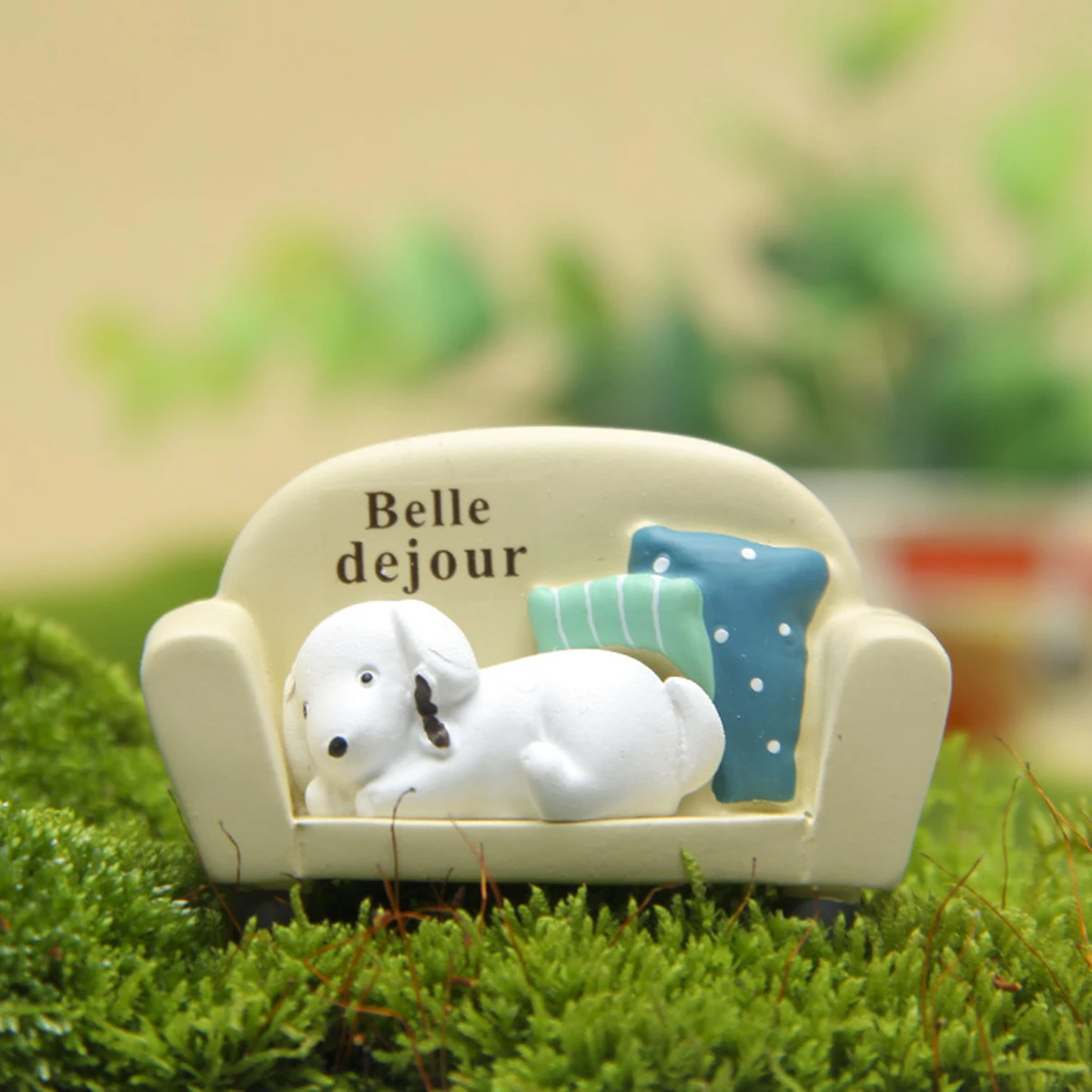 

1 Piece Resin Anime Lovely Dog Sleep On The Sofa Table Ornament Figures Free Shipping Items Toys