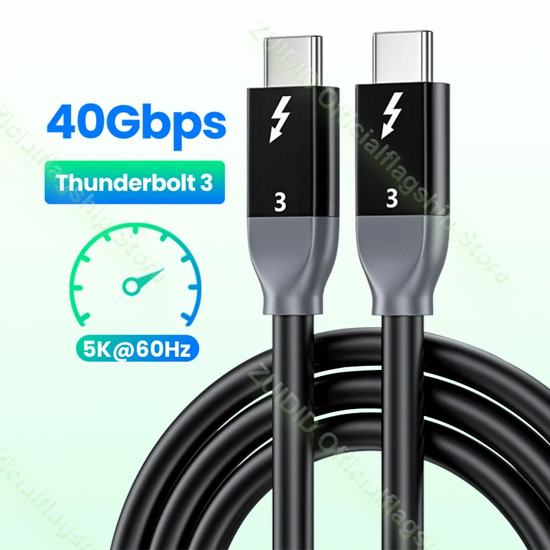 

USB-кабель для передачи данных Thunderbolt 3, 40 Гбит/с, 5K, 60 Гц, 100 Вт, 5 А