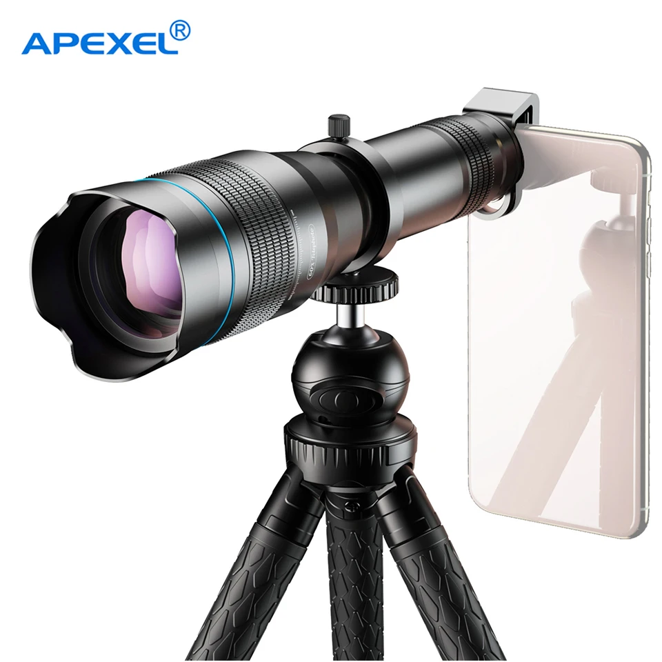 

APEXEL 60X Professional Astronomical Zoom Lens HD Camera Lens Telescope Lens Extendable Tripod For Most Smartphone