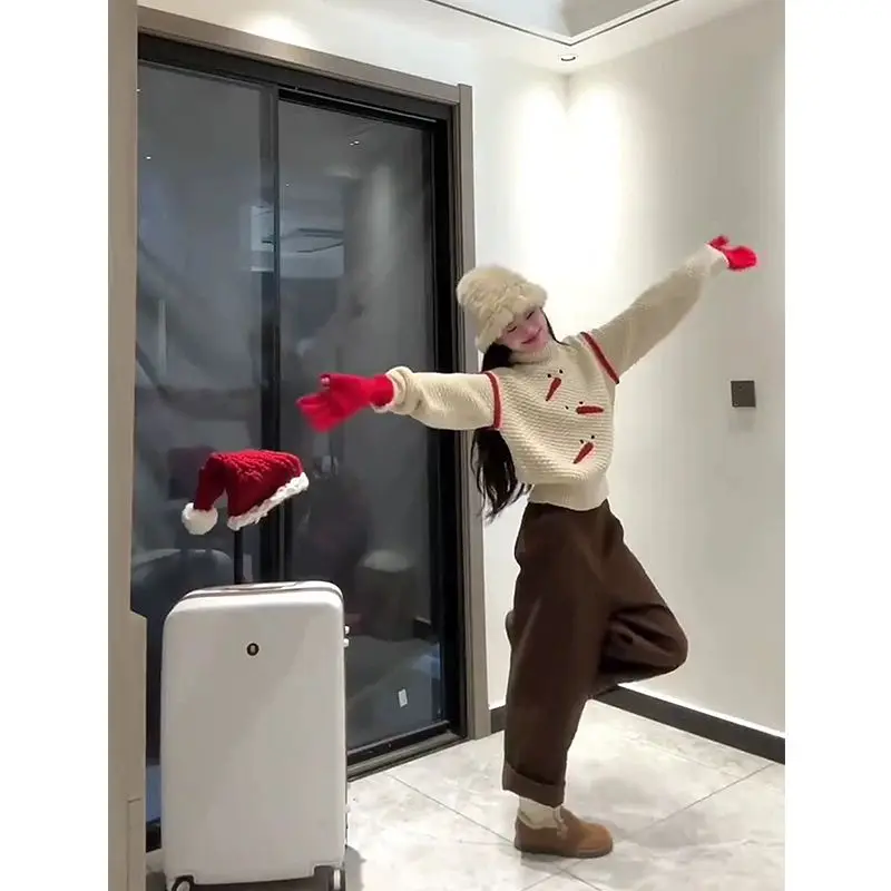 Korobov Рождественская водолазка пуловер осень-зима свитер женский нишевый