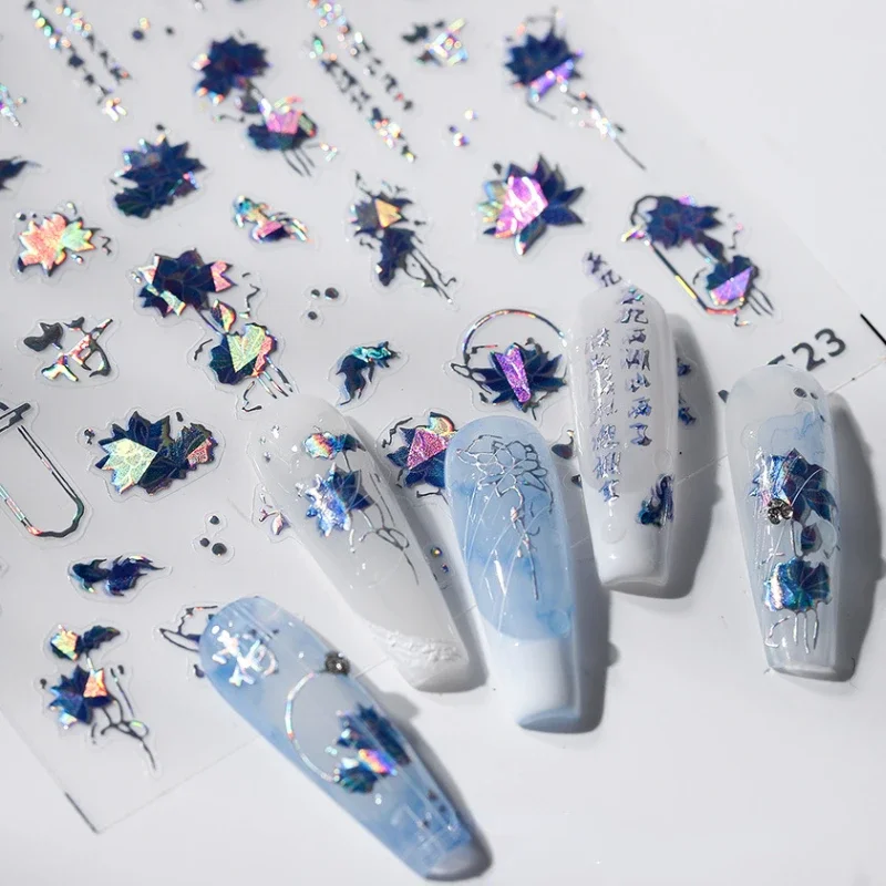 Красивые ретро синие цветущие Лотос цветок золотой рыбкой в китайском стиле