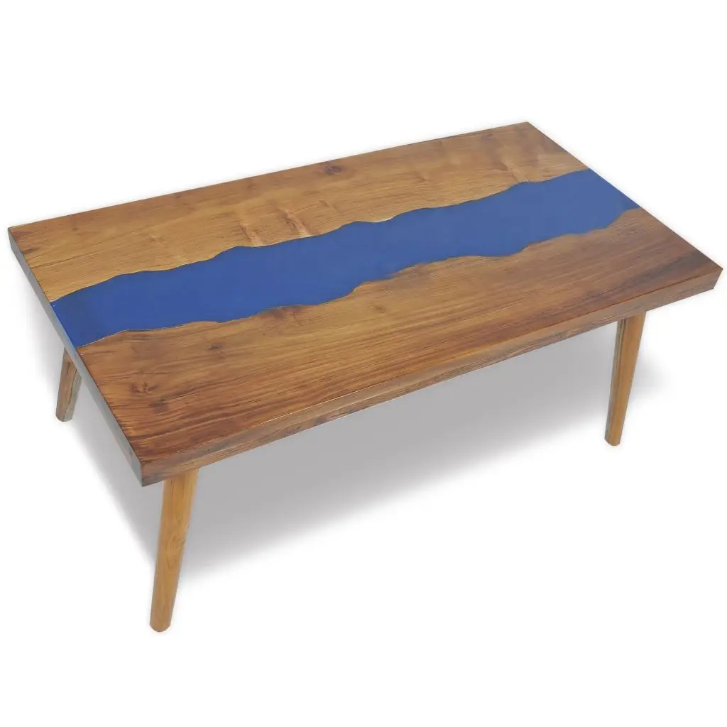 

Coffe Table Wood Coffee Tables for Living Room Tables Home Decor Teak Resin 39.4"x19.7"x15.7"