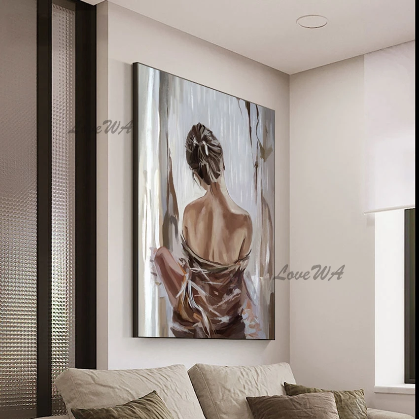 

Nude Girl Oil Painting Portrait Picture Pieces Abstract Bathroom Decor Wall Art Unframed Hand Item Murals Hotel Artwork