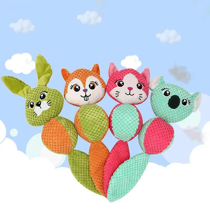 

Dog Plush Toys Interactive Squeaky Dog Chew Toys Animal Shape Plush Pet Puppy Squeaky Chew Bite Resistant Toy Pet Supplies