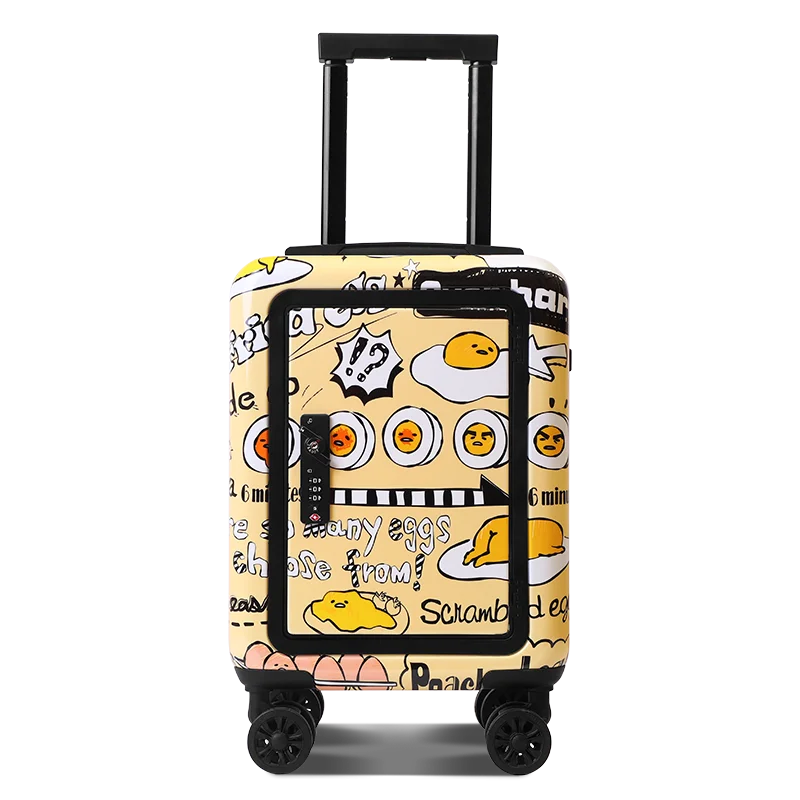 AO WEI LA Travel Suitcase PC Universal Wheel Rolling Trolley Case Boarding  Yellow Fits to Kids 16 Inzh