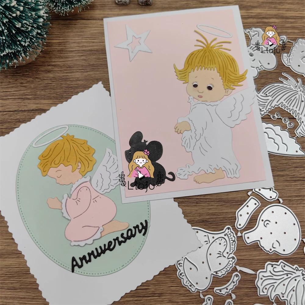 Металлические Вырубные штампы в виде рождественских ангелов новинка для