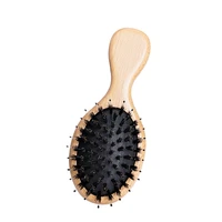 wooden hair brush anti static scalp massage comb with boar bristle air cushion comb for women men wet and dry hair