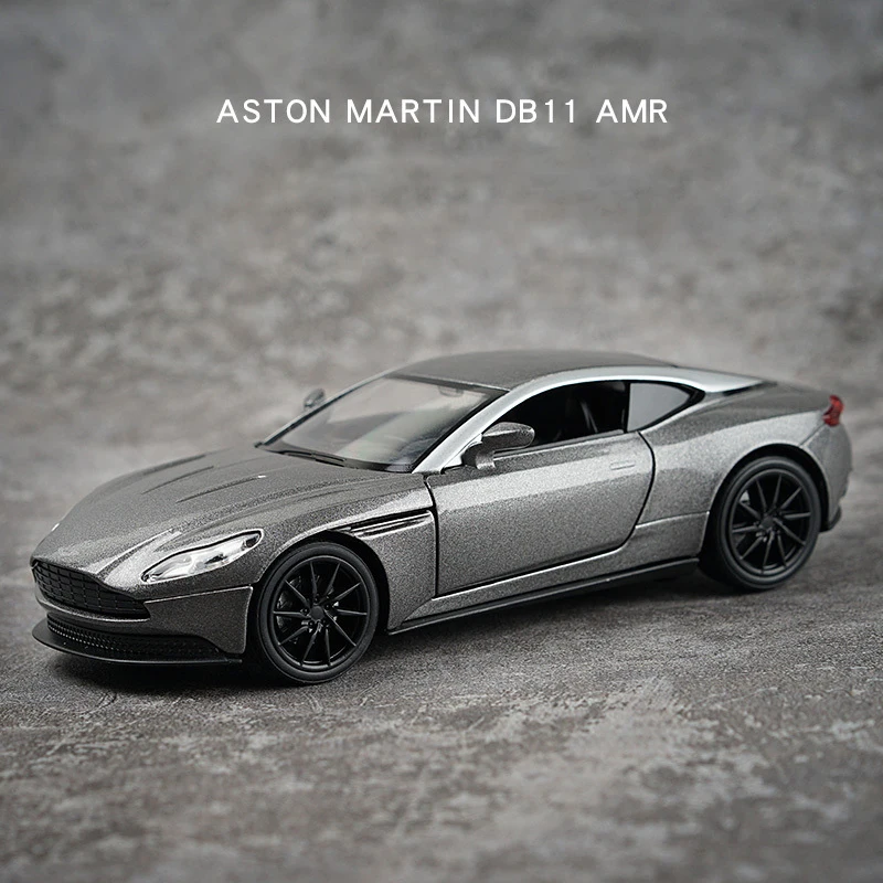 1:32 Aston Martin DB11 AMR металлические игрушечные автомобили, литые модели в масштабе, детский подарок с функцией откидывания, музыкальная фотография