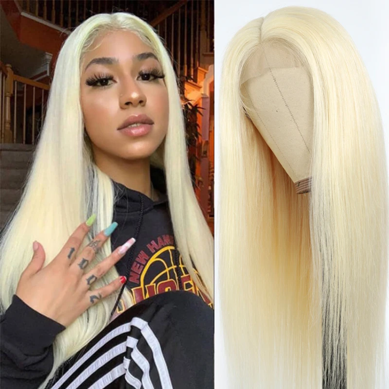 Straight Human Hair Lace Closure Wigs 4X4 Blonde 613 Lace Wigs Brazilian Remy Human Hair Wigs For Black Women 150% KEMY