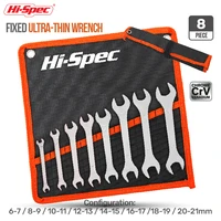 hi spec 8pc thin open end wrench set ultra thin double headed metric spanner set of keys spanner set universal repair hand tool