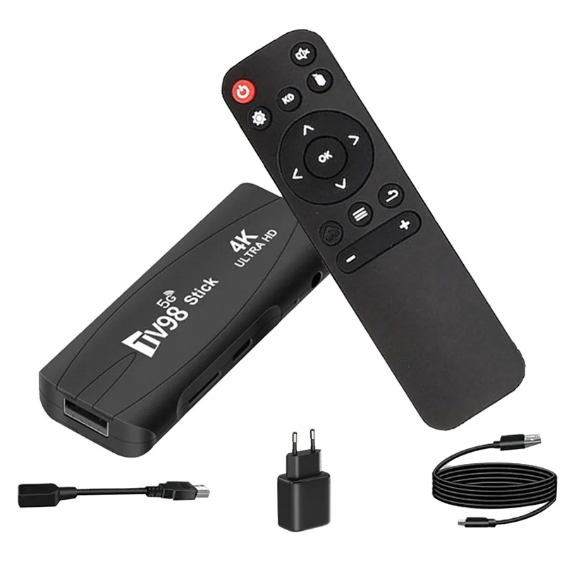 TV98 TV STICK 1G + 8G Android12.1 2 4G 5G WiFi Android Smart BOX 4K 60Fps Set Top Box (вилка европейского стандарта)