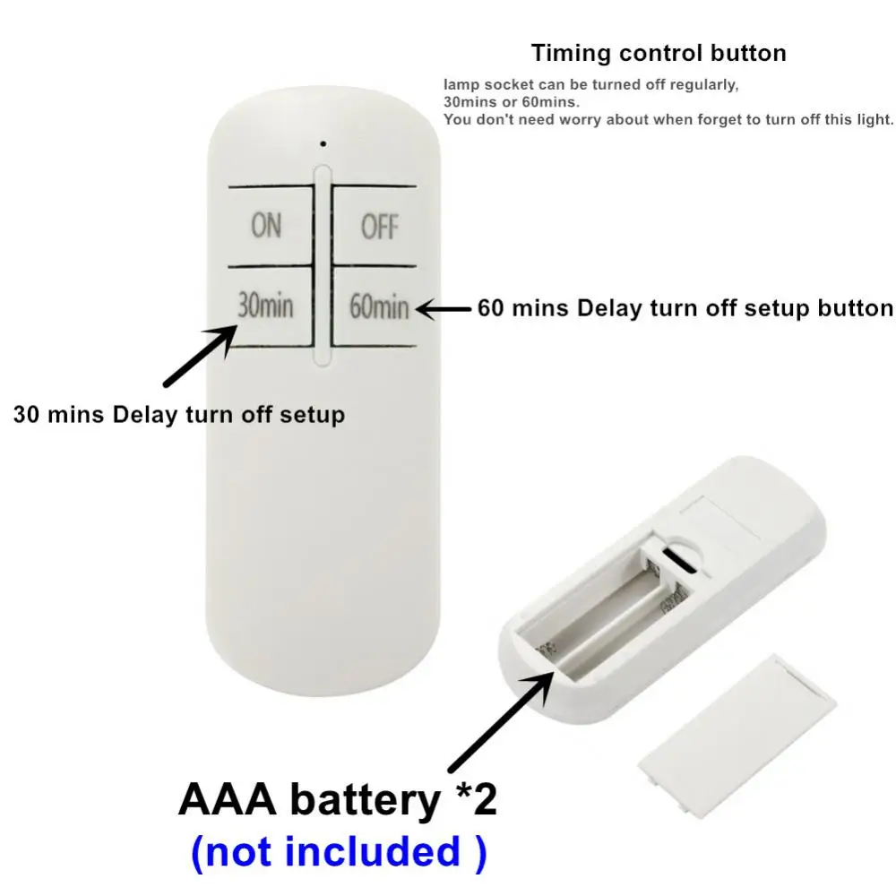 

Wireless Lamp Holder Remote Control 50/60Hz Dimmable E26 E27 Socket Not Include Battery110V-220V Bulb LED Night Light With Timer