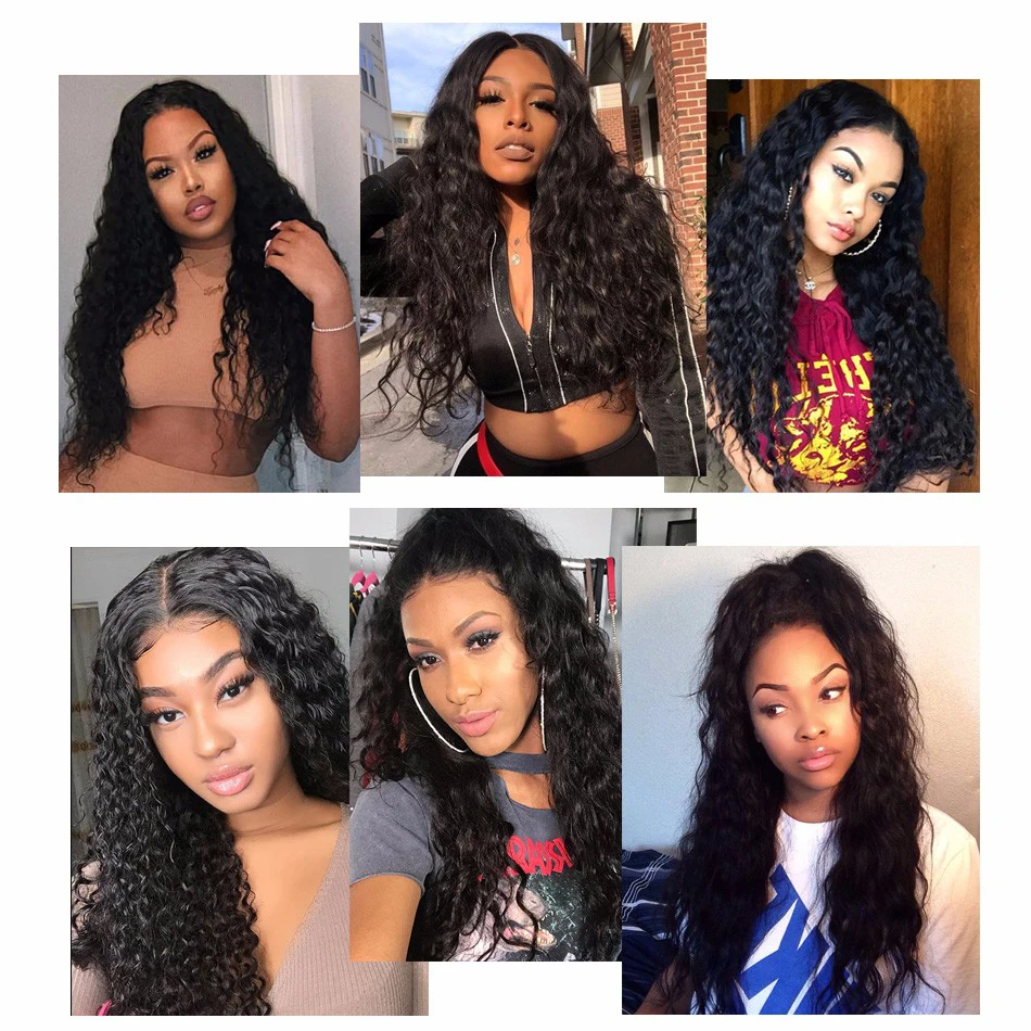 12A Water Wave Bundles With Frontal Wet and Wavy Virgin Curly Loose Deep 100% Human Hair Bundles With Closure Peruvian Hair images - 6