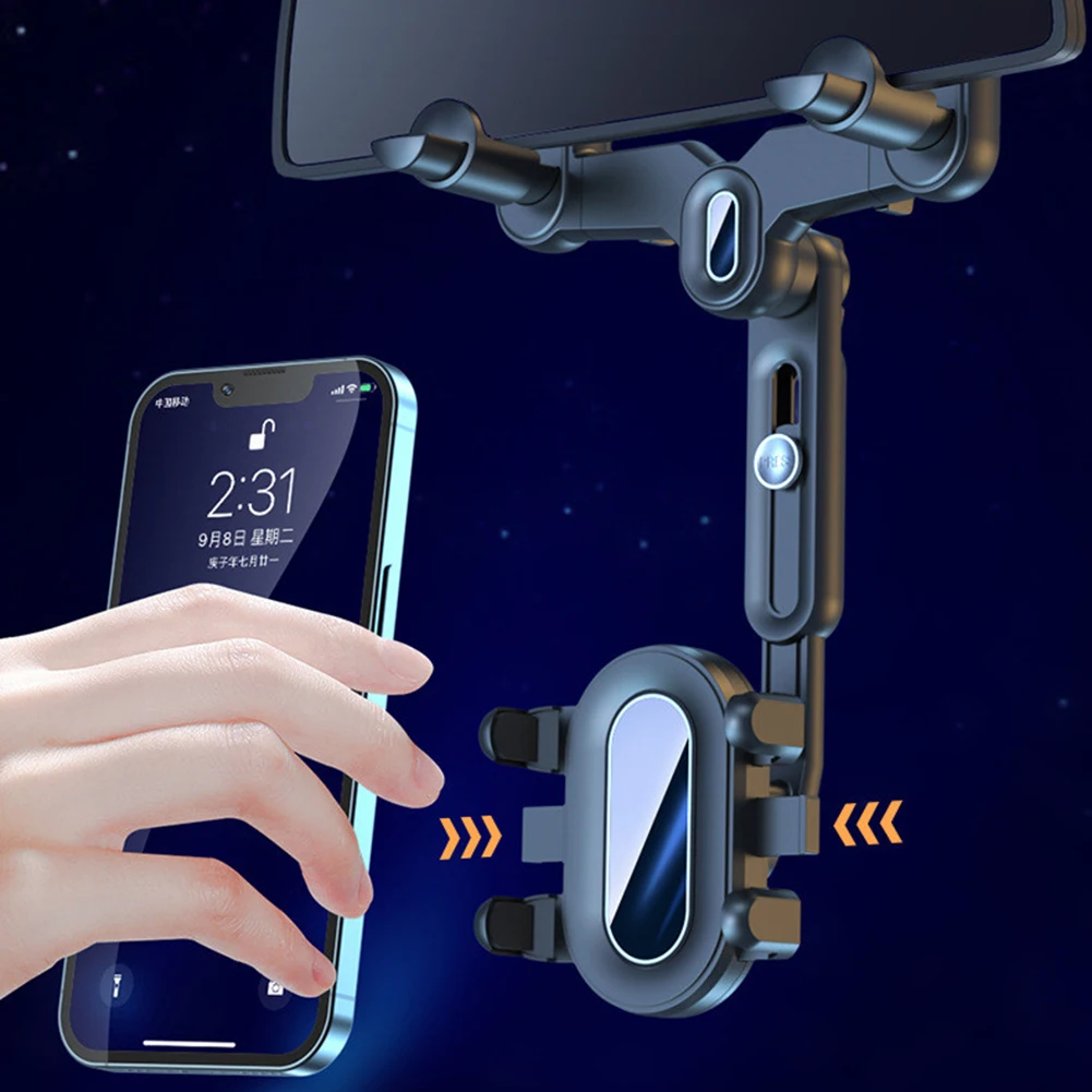 

1pcs 360° Rotatable And Retractable Car Phone Holder - Rear View Mirror Phone Holder Auto Interior Accessories