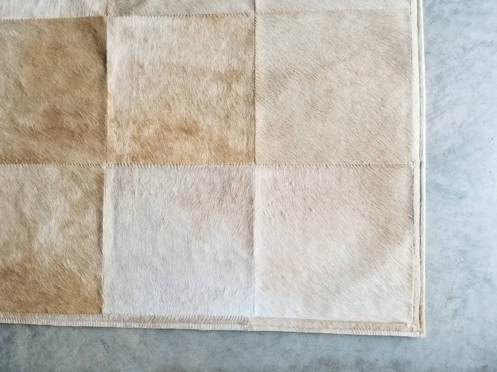 Роскошный кремовый ковер из коровьей шкуры для виллы современный гостиной
