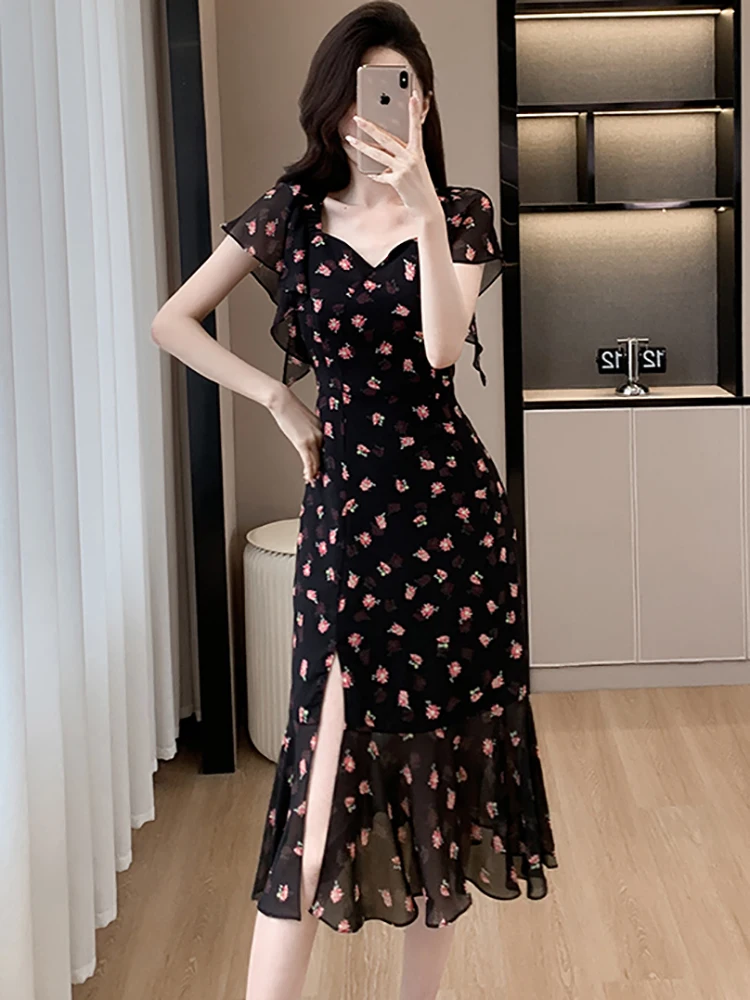 Черное винтажное платье Huti wjwyl