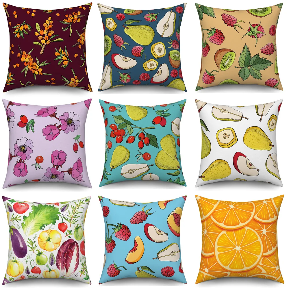 

Наволочка из полиэстера с изображением фруктов и овощей