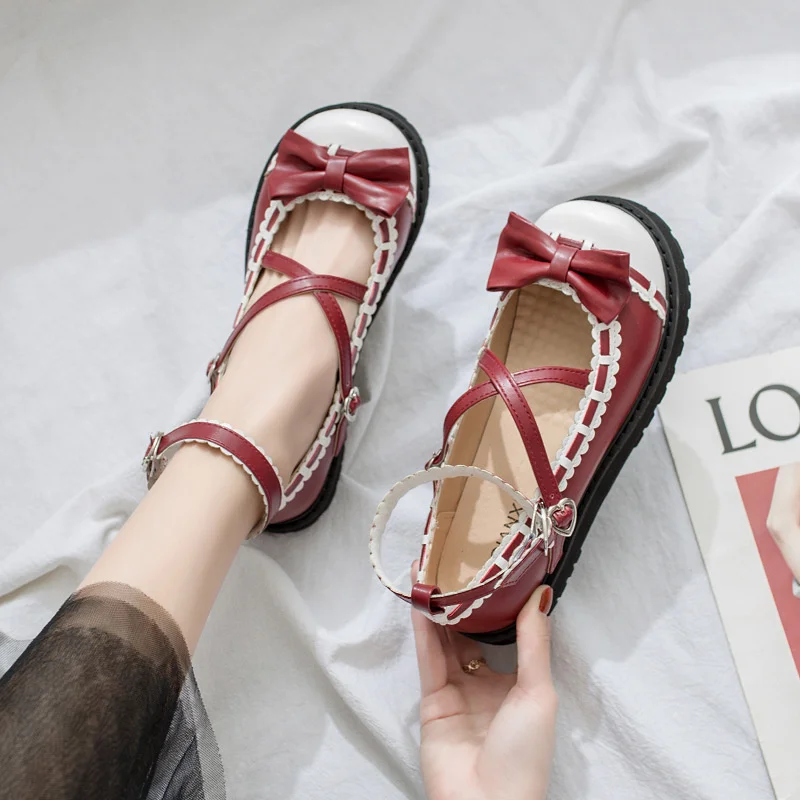 

Lolita small leather shoes women's 2022 spring style Harajuku flat bottom Sen women's soft sister Lolita Mary Jane shoes