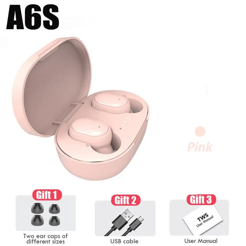 Спортивные мини-наушники A6S Pro Tws наушники с зарядным устройством для Xiaomi Redmi Iphone Pk