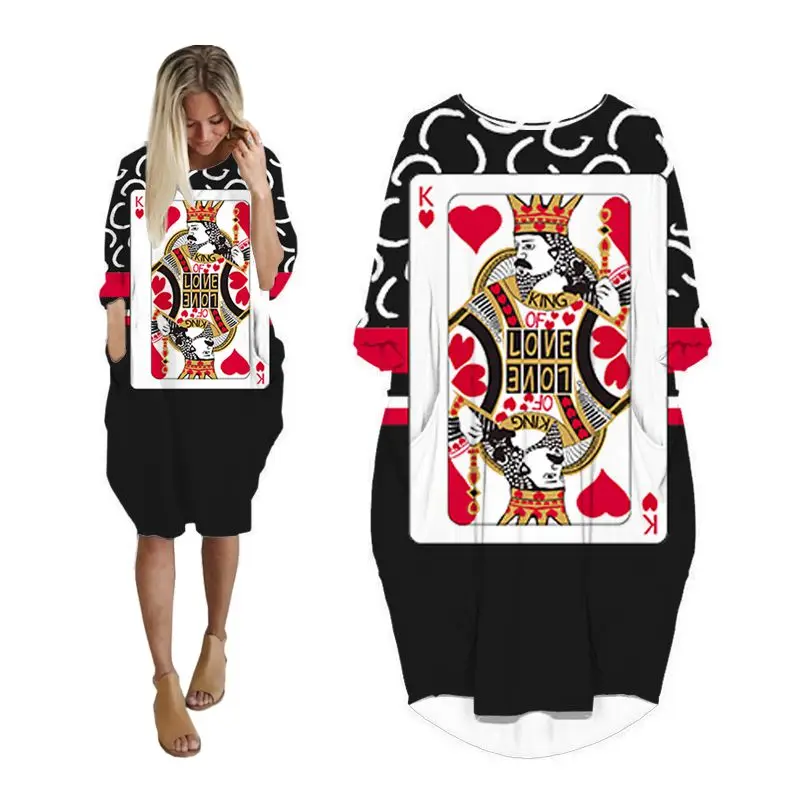 

Женское платье с карманами «летучая мышь», с длинным рукавом