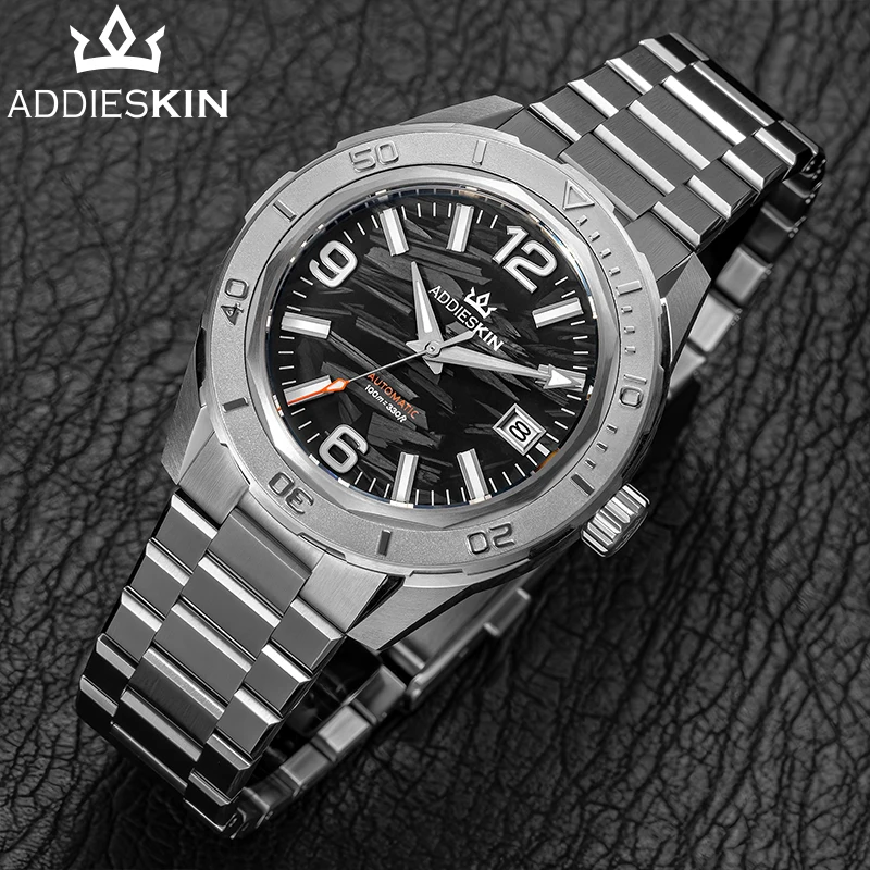 Фото Механические мужские часы AddiesKin Miyota9015, автоматические, из нержавеющей стали, водонепроницаемые, уникальные часы с сапфировым стеклом K007 Reloj Hombre №5
