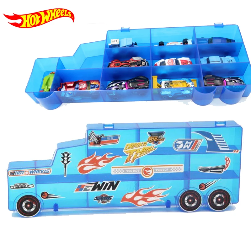 

Original Hot Wheels Storage Box for 1/64 Car Toy Sports Models Truck Shape Storage Case Learning Kids Boy Toys Portable Outdoor