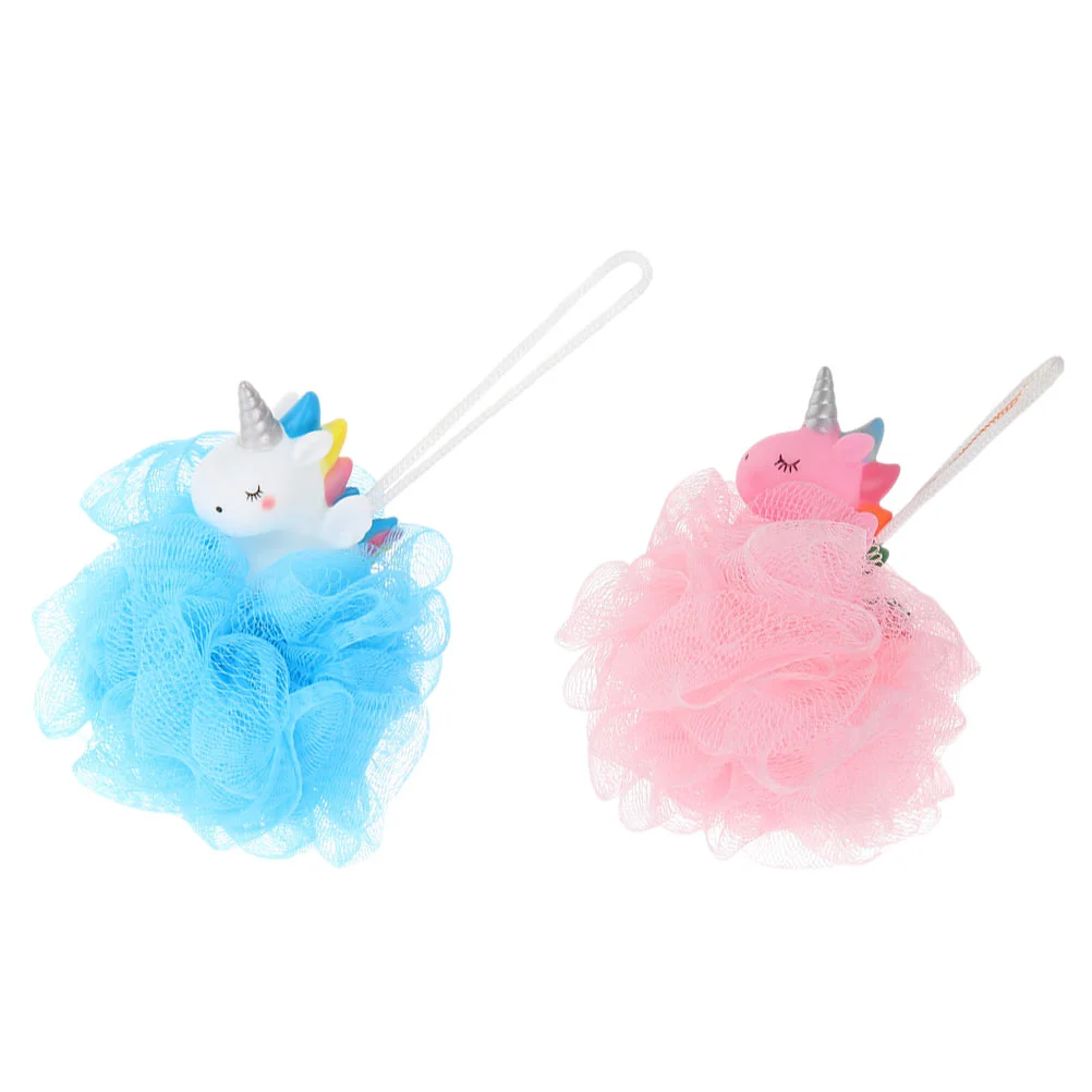 

2 Pcs Unicorn Bath Ball Body Shower Balls Scrubber Loofah Bubble Net Kids Pvc Bathroom Supply Child