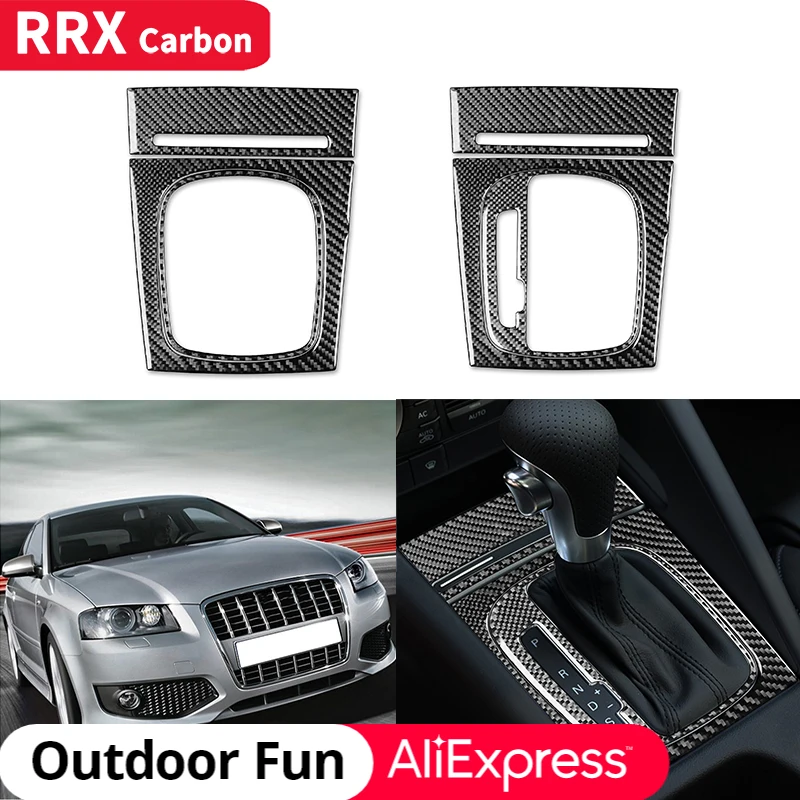 

RRX Car Gearbox Gear Shift Panel Frame Surround Storage Box Trim Carbon Fiber Sticker Accessories For Audi A3 S3 8P 2006 2007