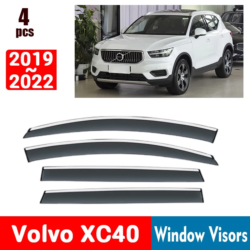 FOR Volvo XC40 2019-2022 Window Visors Rain Guard Windows Rain Cover Deflector Awning Shield Vent Guard Shade Cover Trim