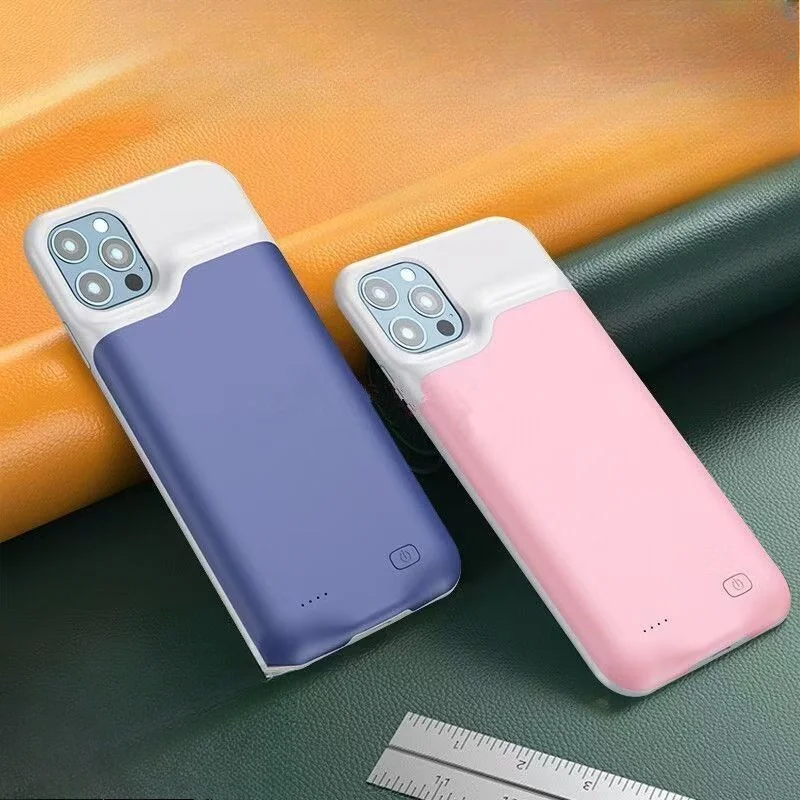 Фото Чехол Power Bank емкостью 20000 мАч для IPhone 16/15 Pro/Max/mini/Air Встроенный аккумулятор с полной крышкой из ТПУ Беспроводная зарядка PD черный №4