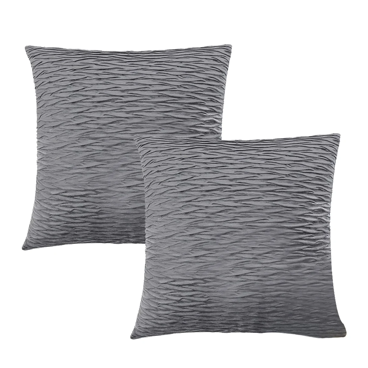 

Декоративные наволочки для дивана в гостиную, плиссированные наволочки с волнистыми полосками, однотонные мягкие (серые)
