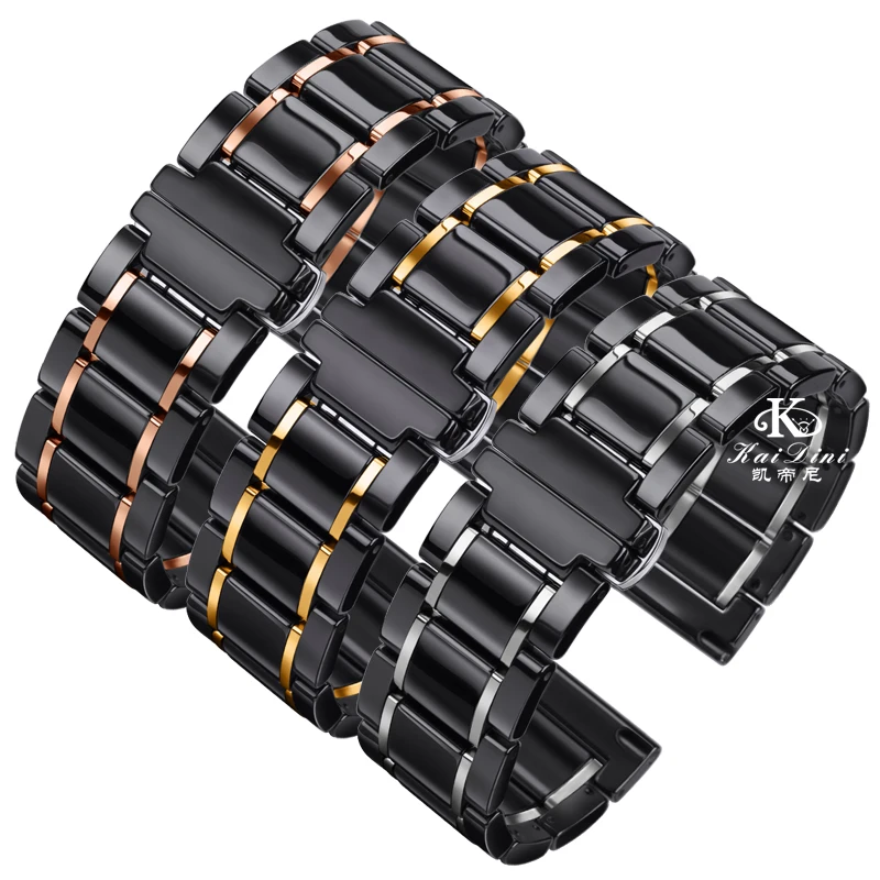 Ceramic strap Watch Band Strap For Samsung Galaxy 3 Watch 42 46mm GEAR S3 Active2 Classic quick release for Huawei GT 20mm 22mm