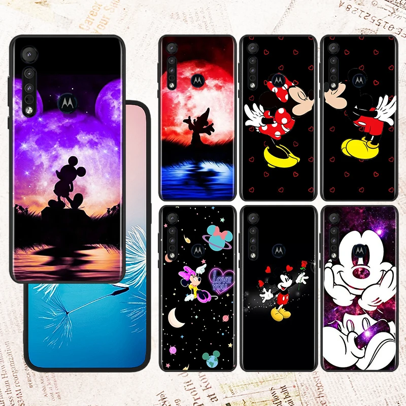 

Cool Art Mickey Minnie Mouse For Motorola E32 G52 G Stylus G41 G71 Edge G60 S G9 G8 20 E7i Power One Fusion Black Phone Case