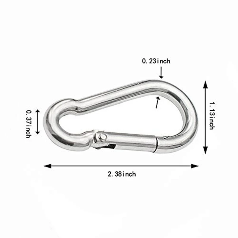 Promotion! 4Pcs M6 Spring Snap Hooks Heavy Duty Stainless Steel 304 Swing Set Accessories Fit For Gym Camping Traveling |