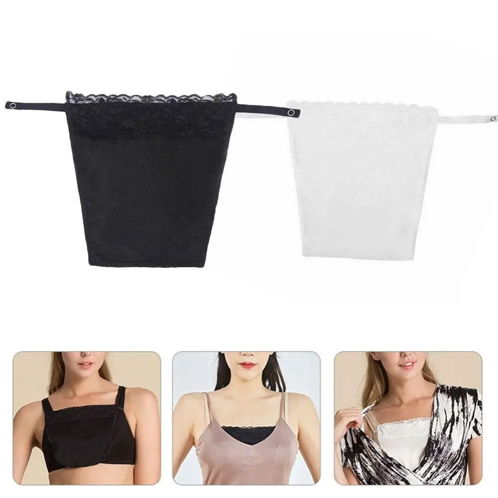 

Mock Easy Overlay Cleavage Cover Modesty Panel Clip-on Lace Wrapped Chest Chest Wrap Mock Camisole Bra Insert