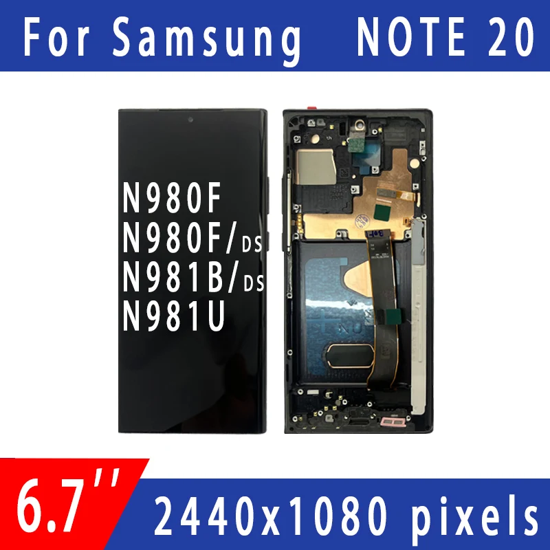 Новый супер Amoled ЖК-дисплей Note20 для Samsung Galaxy Note 20 N980F N980F/DS N981B/DS N981U с рамкой и
