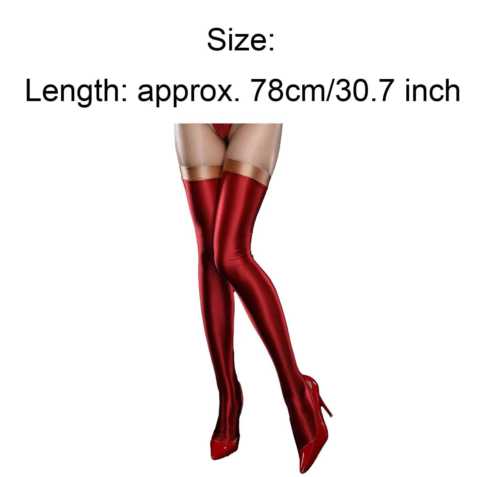 Женские глянцевые чулки до бедра эластичные тонкие носки чулочно-носочные