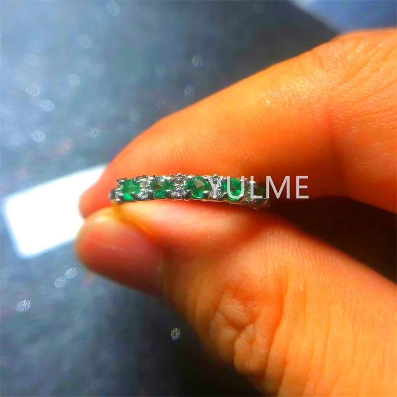 Горячая Распродажа стиль женское кольцо 925 серебро с натуральным изумрудом
