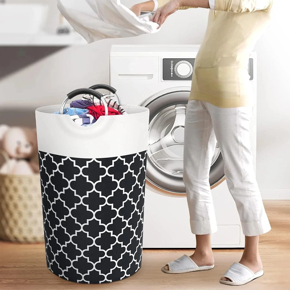 Складная корзина для белья с водонепроницаемыми ручками хранения игрушек ванной