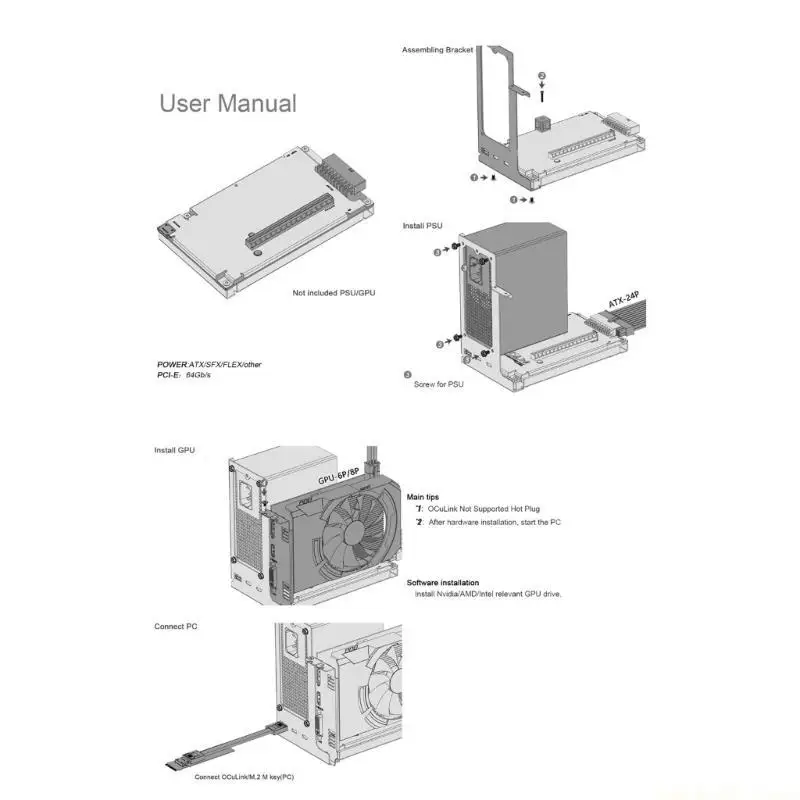 Фото Док-станция для видеокарты OcuLink OcuP4 OcuP4v2 Адаптер PCIE4.0 №5