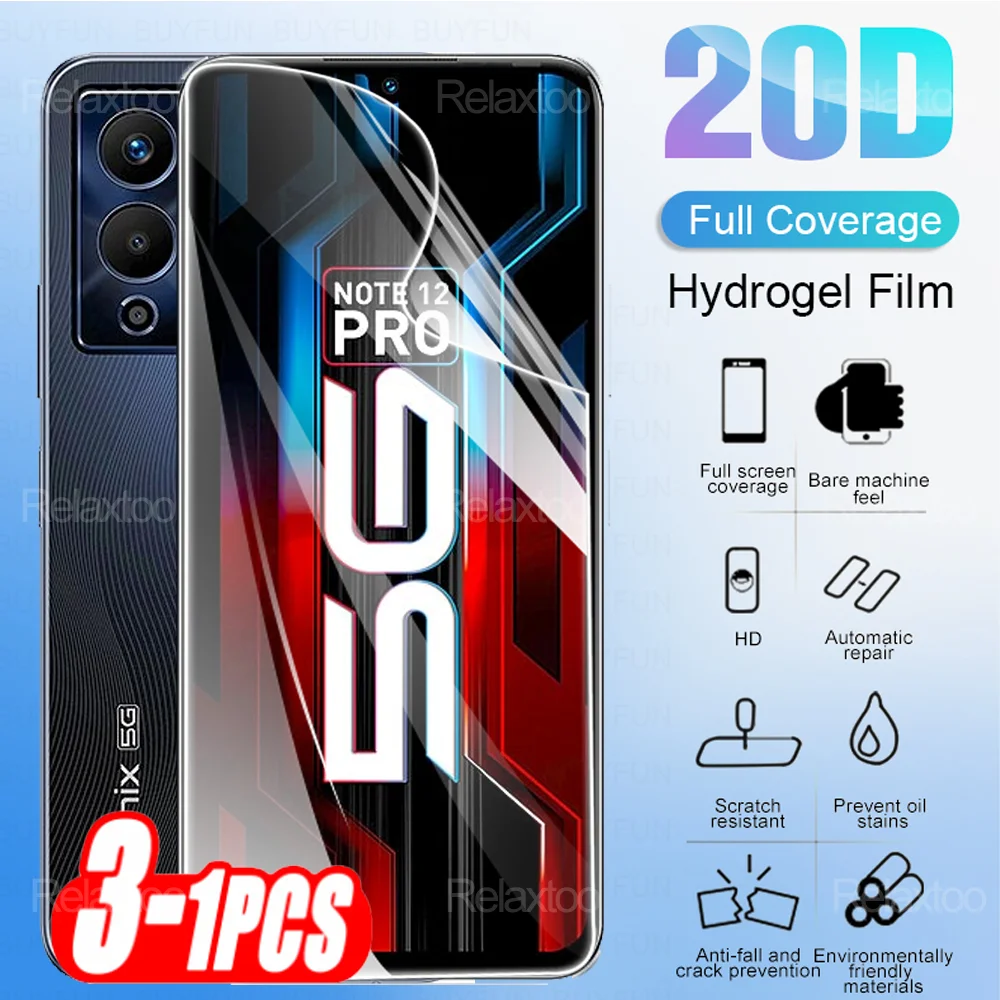 

3-1pcs 20D Hydrogel Film Not Glass For Infinix Note 12 Pro 5G Note12 VIP Screen Protector For InfinixNote12 G96 11 G88 4g 2022
