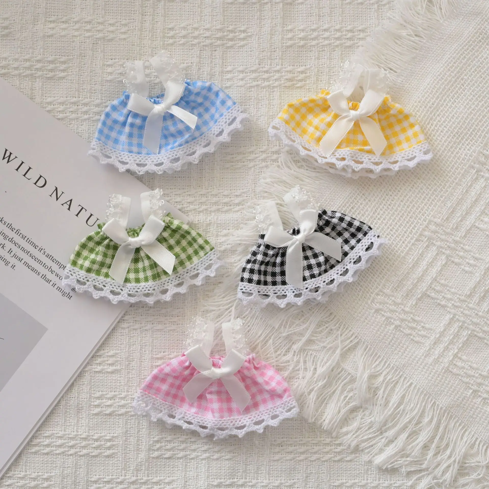 Новинка хлопковая кукла 10-15 см юбка в клетку с кружевом и надписью Hand Door Dog