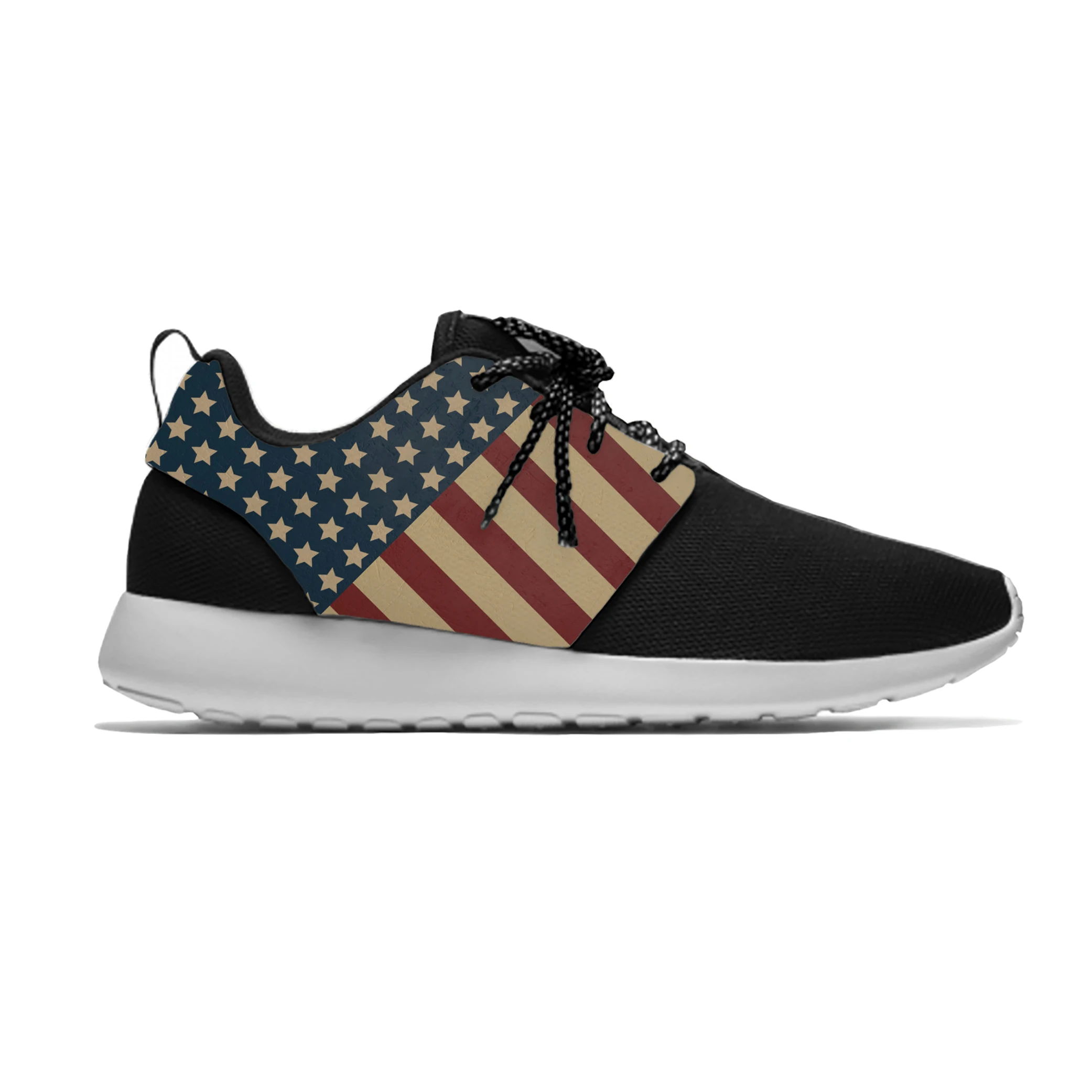 

USA America American Flag Stars Patriotic Fashion Sport Running Shoes Casual Breathable Lightweight 3D Print Men Women Sneakers