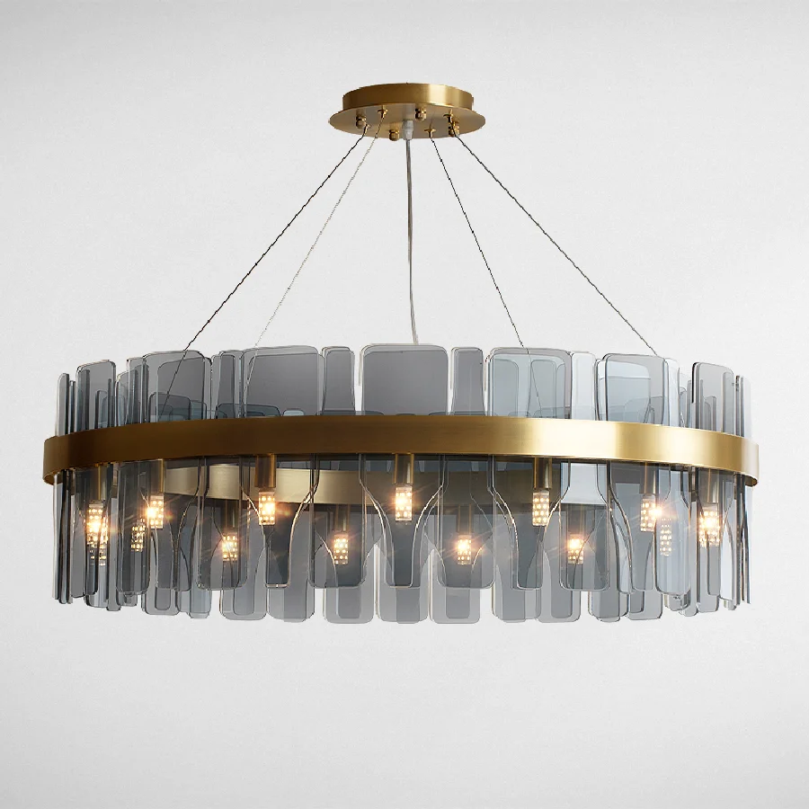 

Postmodern Luxury LED Chandelier Lighting For Dining Living Room Bedroom Round Hanging Lamp Creative Glass Home Art G9 Fixtures