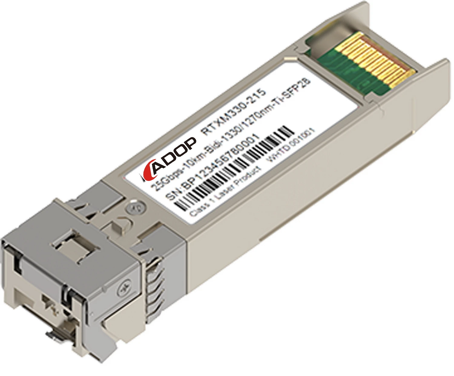 ADOP for Cisco SFP-25GBX-U-10 Compatible 25GBASE SFP28 1270nm-TX/1330nm-RX 10km DOM Simplex LC SMF Optical Transceiver Module