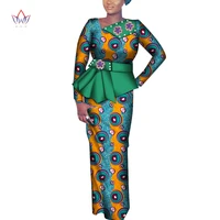 new ankara outfits summer wax fabric skirt sets african wax print 2 pieces skirt suit traditional african womens clothing wy6990