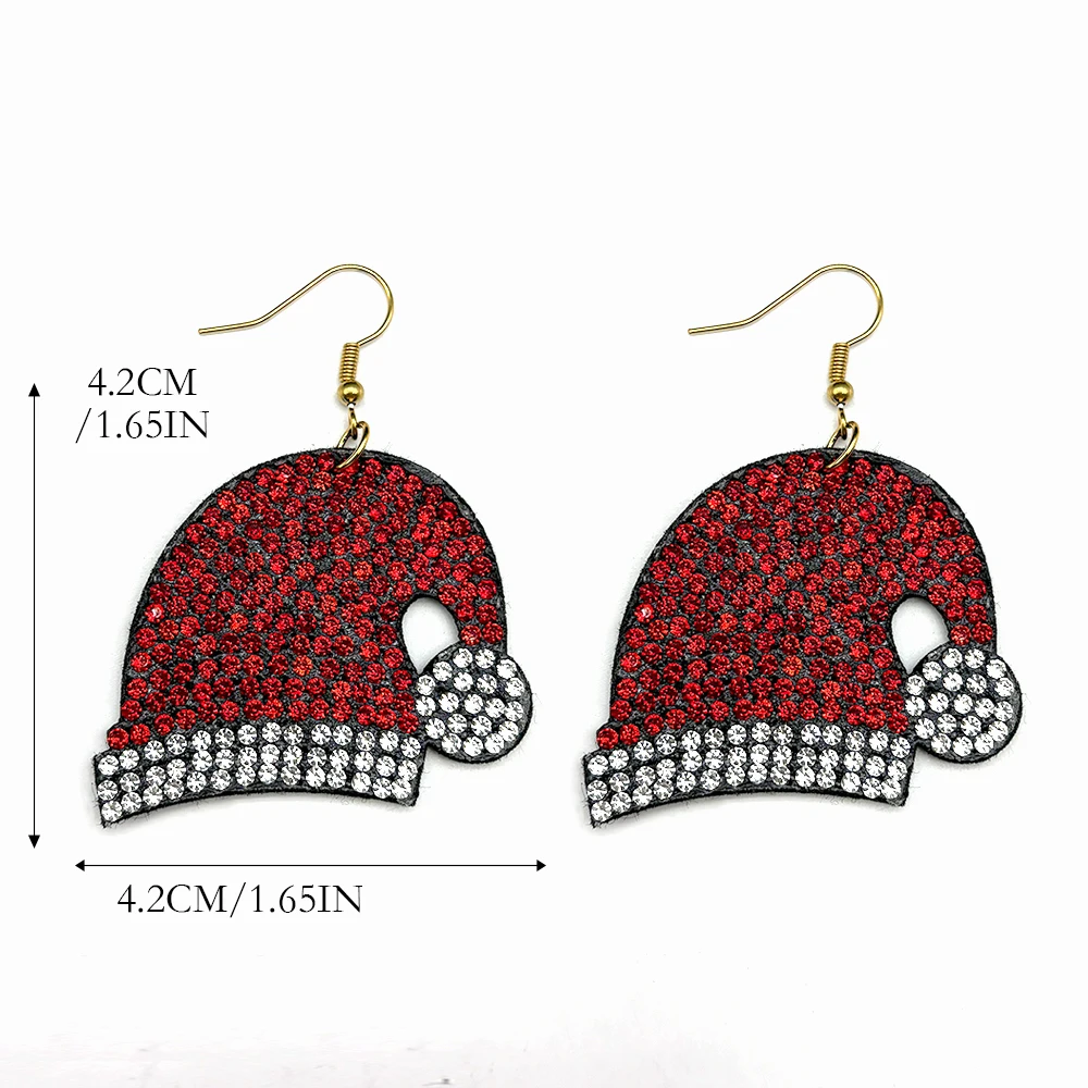 Kawaii Рождественская шляпа обувь висячие серьги для женщин и мужчин красочные