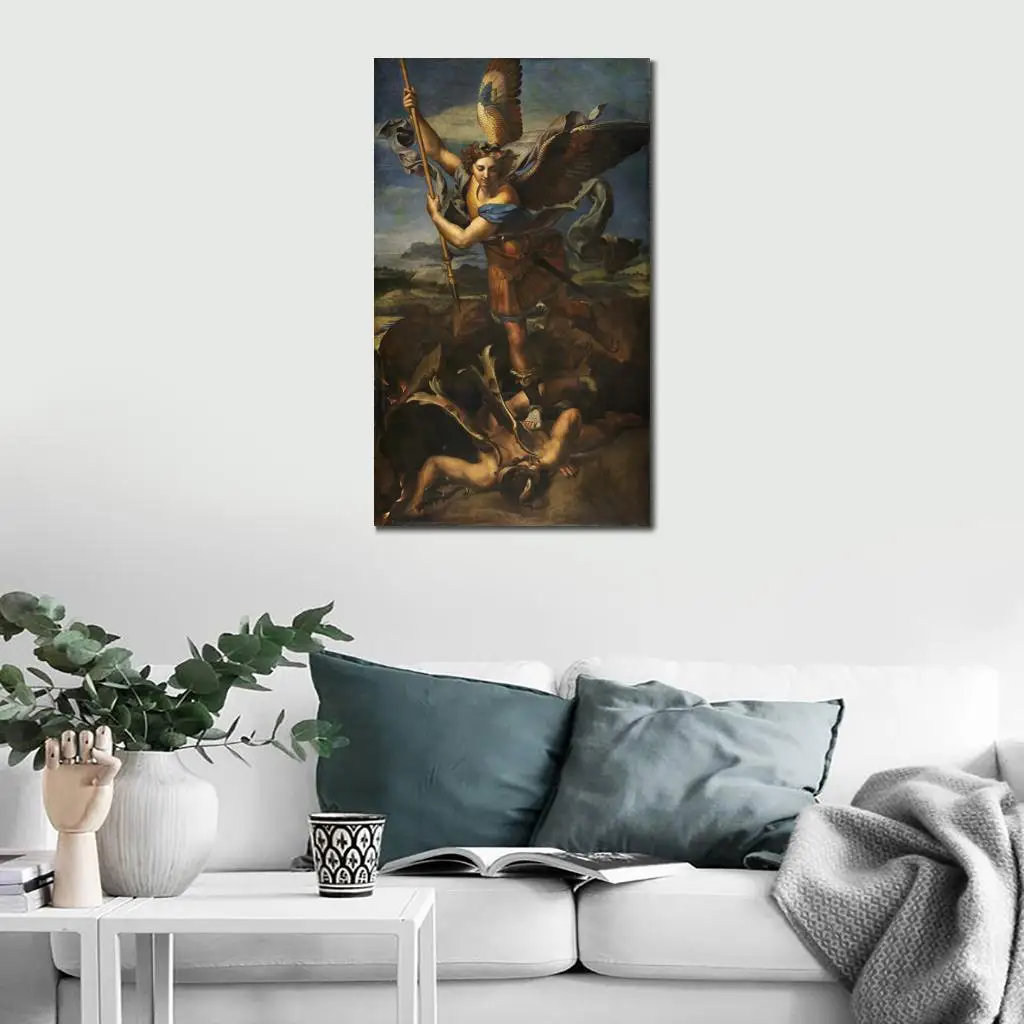 Классические настенные картины на холсте постер с изображением святого Михаила