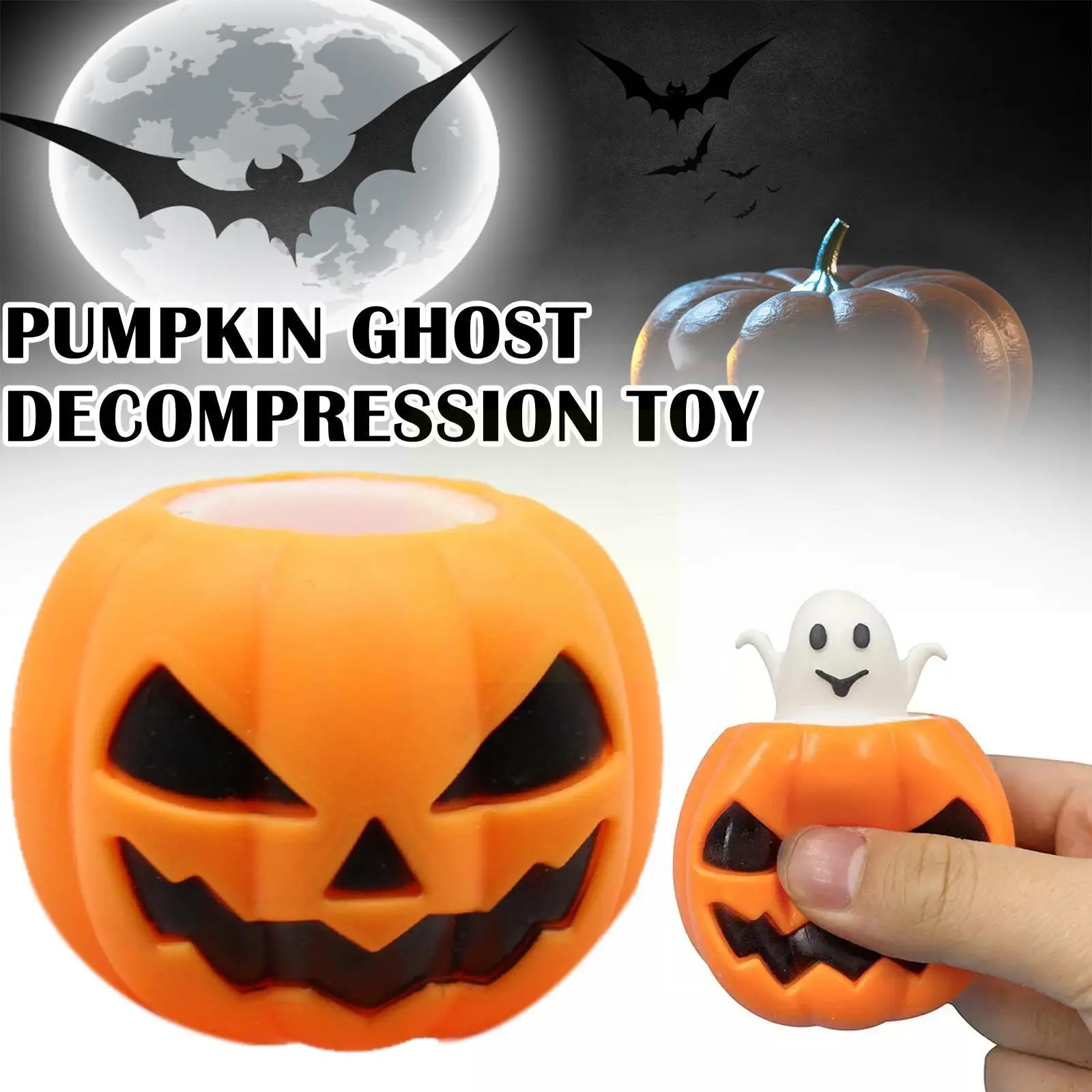 

Cute Decompression Pumpkin Stress Ball Ghost Relieve Stress Fidget Toys For Child Adults Squeeze Sensory Toys For Hall G2c3